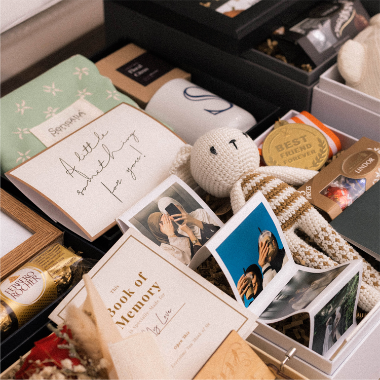 A personalized Box & Tale gift box and its contents