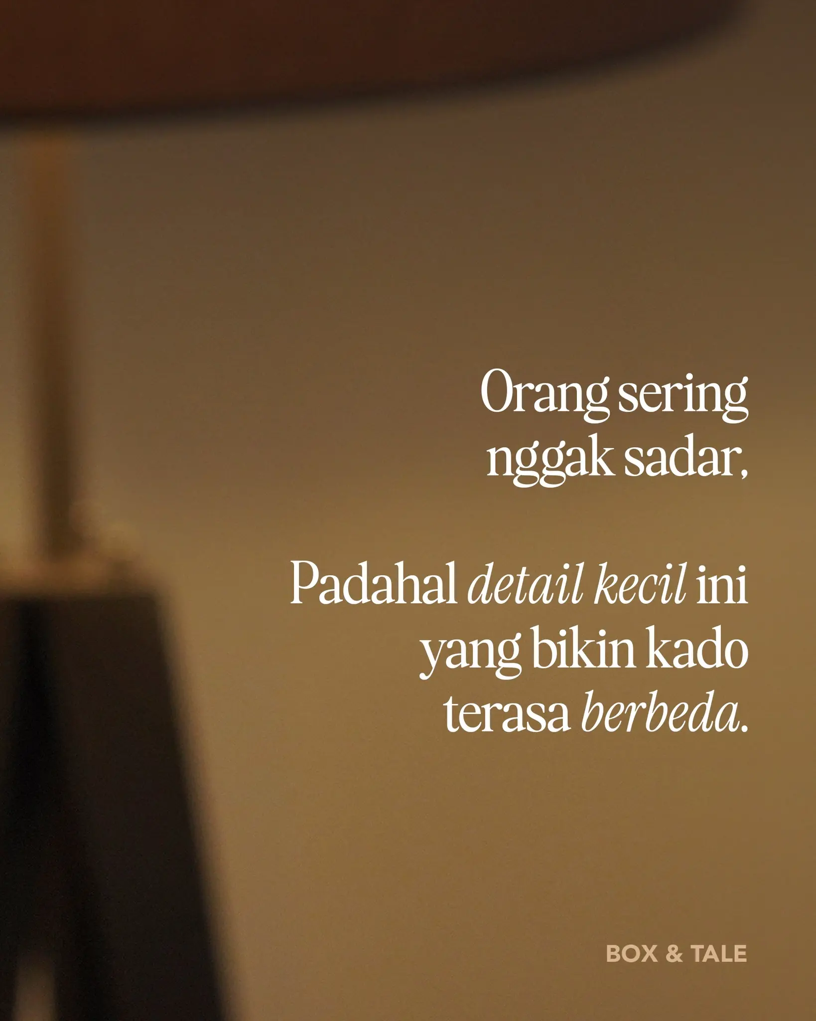 Sering kelewat, hal kecil tapi bisa bikin kado jadi lebih thoughtful dan berarti 👀

#boxandtale
