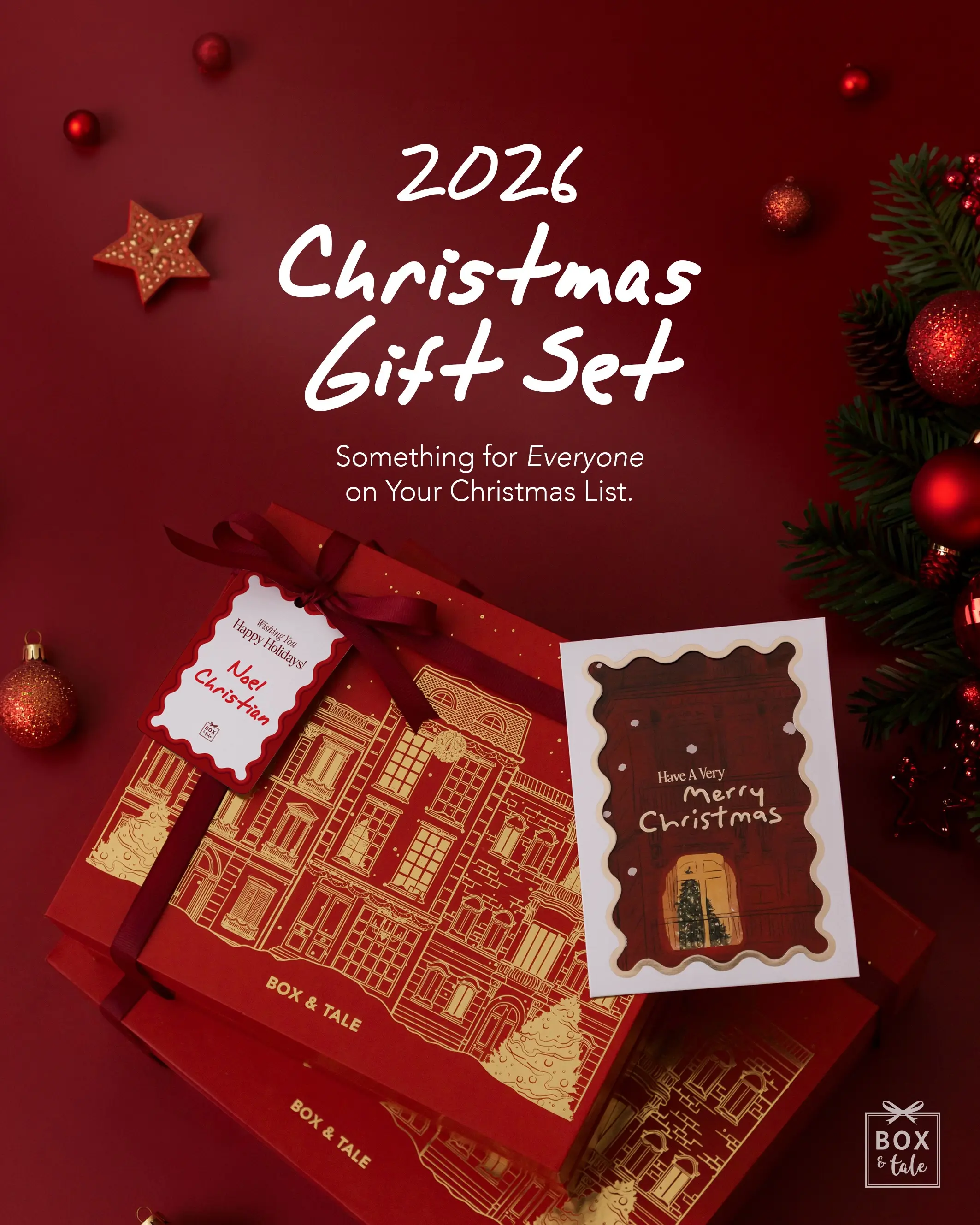 Something for everyone on your Christmas list! 🎄🎁✨

Christmas is all about sharing joy with the people who make our lives a little more wonderful. And we’re here to help you make their holiday season extra special!

Introducing Box & Tale’s Christmas Gift Sets 2026, a collection of thoughtfully curated gifts, made for all the wonderful people on your Christmas list. 🤍

Swipe through to find your favorites! >>>

🎄 NOW AVAILABLE FOR PRE-ORDER
Enjoy special pre-order prices until 6 December 2026.

📦 Shipping starts 7 December 2026 across Indonesia.

See the full collection through the link in our bio!

#boxandtale #christmashampers #kadonatal 

BOX & TALE’s CHARMING GIFT SET: Sometimes, the sweetest Christmas moments come from the simplest things. A little holiday cheer, cozy moments, and thoughtful surprises to make someone’s day.

BOX & TALE’s GATHERED GIFT SET: The best part of Christmas is being together. Here’s to familiar faces, good conversations, and the little moments that make a house feel like home.

BOX & TALE’s MERRIEST GIFT SET: More laughter, more sharing, and more reasons to celebrate! Because the merriest moments are made of good company, little surprises, and all the things that make Christmas feel special.

BOX & TALE’s BLISSFUL GIFT SET: Slow mornings, sweet little moments, and time to enjoy the things you love. A reminder to slow down and soak up the simple joys of the holiday season.

BOX & TALE’s WONDER GIFT SET: For all the places you’ll go and the little joys you’ll find along the way. Here’s to new memories, everyday adventures, and all the wonderful things waiting ahead.

BOX & TALE’s GLORIOUS GIFT SET: For the people who deserve something truly extraordinary. Celebrate the most wonderful time of the year with a grand gesture filled with warmth, joy, and appreciation.

BOX & TALE’s DAZZLING GIFT SET: Here’s to Christmas nights worth celebrating! A little extra sparkle, festive cheers, and beautiful moments shared with the people who make the season special. 

Can’t wait to be part of your holiday season, this year. Box & Tale is shipping to all cities in Indonesia! ✨

Click the link in our bio or DM for more info! 👆🏻