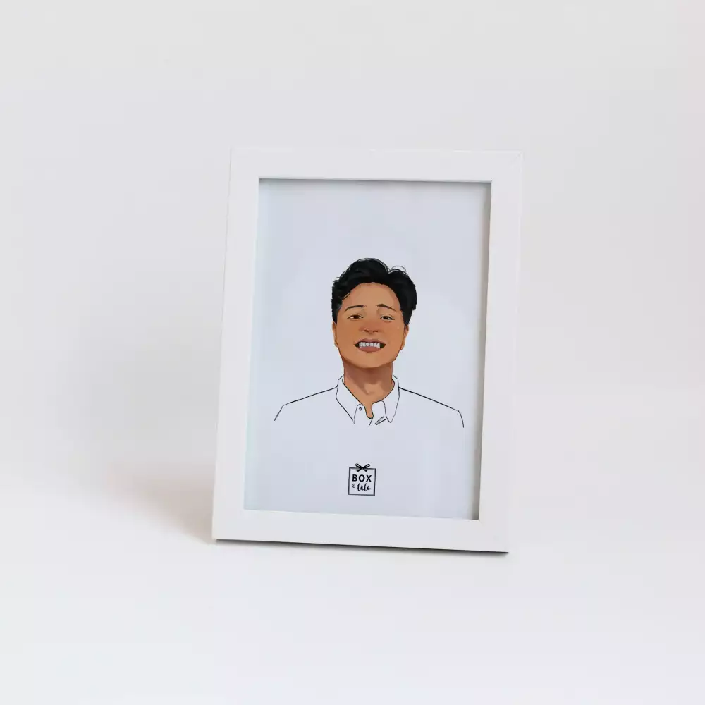 Custom Gift Hampers - Box & Tale - Juju (Potrait Illustration By Juju 1 Person) - 5R