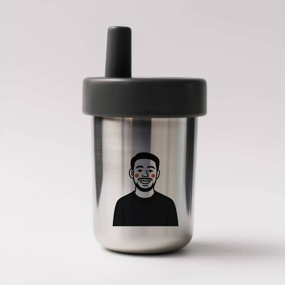 Custom Gift Hampers - Box & Tale - Chako Lab - BOBO Vacuum 485ml Chrome Black with Custom Illustration