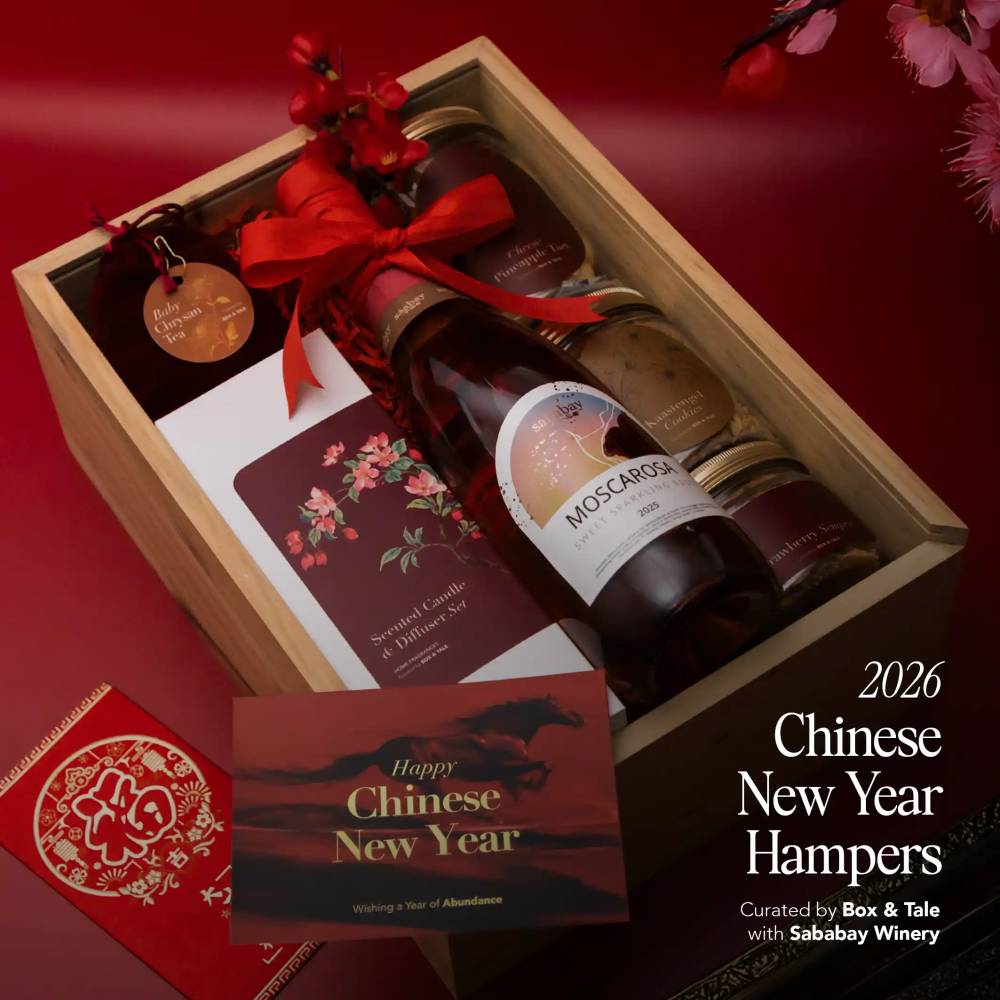 Custom Gift Hampers - Box & Tale - Box & Tale x Sababay Winery CNY 2026 - Festive Moscarosa